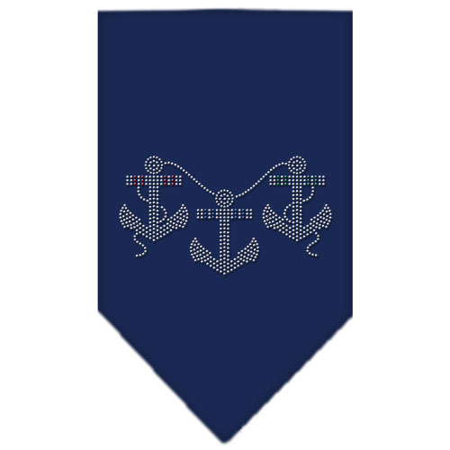 Anchors Rhinestone Bandana Navy Blue large